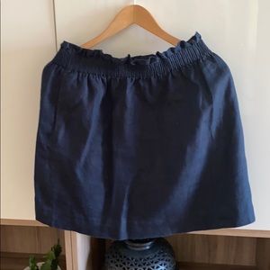 Jcrew navy linen mini skirt
